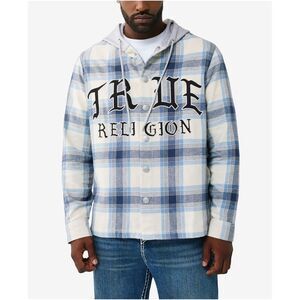 True Religion Mens Flannel Hoodie Sweatshirt, NWT